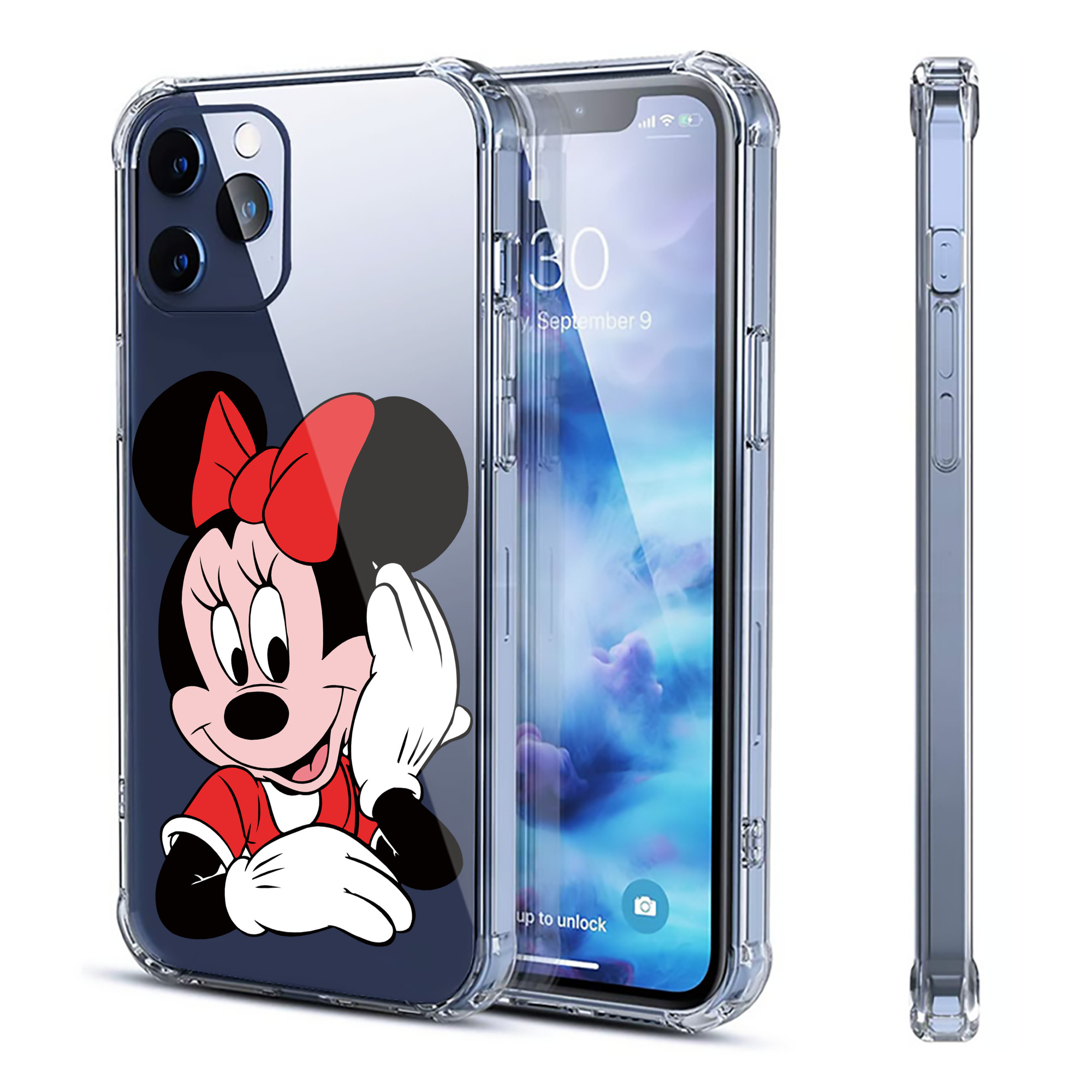 （画像用） ミッキーマウス Mickey Mouse 【iPhone 12シリーズ対応】透明スマホケース（クリアソフトケース）